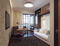 Long bedroom with balcony design