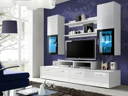 Modular white walls for the living room photo