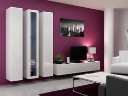 Modular white walls for the living room photo