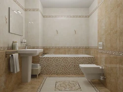 Tiles with border in the bathroom photo