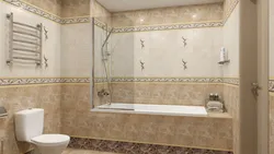 Tiles with border in the bathroom photo