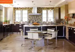 Kitchen design in a house with two windows on one wall