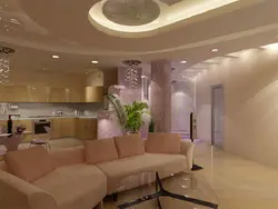 Kitchen living room with window interior design photo