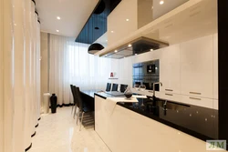 Dark countertop in the kitchen interior