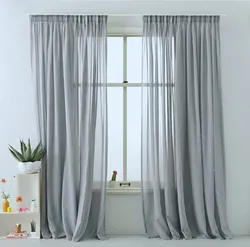Жатын бөлмеге арналған сұр тюль фотосы
