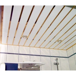 All photos of the slatted ceiling for the bathroom