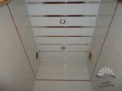 All photos of the slatted ceiling for the bathroom