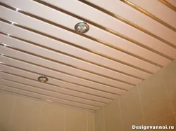 All photos of the slatted ceiling for the bathroom