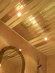 All photos of the slatted ceiling for the bathroom