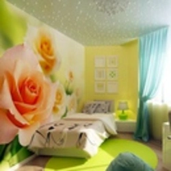 Bedroom style with photo wallpaper