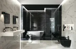 Vanna otağı foto dizaynında qara mərmər plitələr