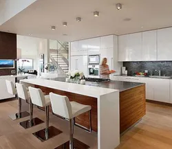 Kitchen dining room design with island