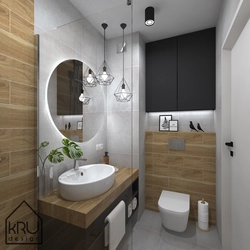 Design of a modern bathroom with a shared toilet