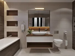 Design of a modern bathroom with a shared toilet