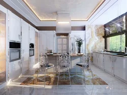 Kitchen marble floor design