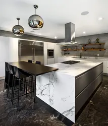 Kitchen marble floor design