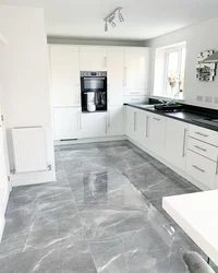 Kitchen marble floor design