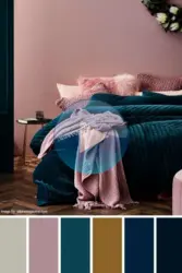 What colors go with aqua in a bedroom interior