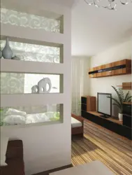 Alçıpan arakəsmə ilə qonaq otağı dizaynı