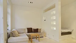 Living room design with plasterboard partition