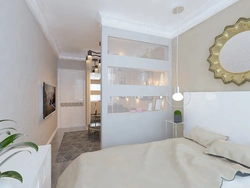 Living room design with plasterboard partition