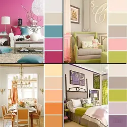 Colors combine with beige in the living room interior