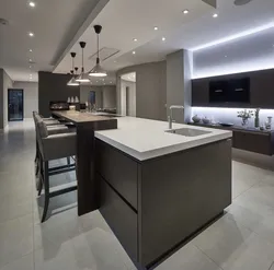 Single island kitchen design