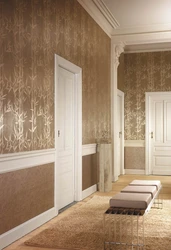 Combination of wallpaper in the hallway interior photo
