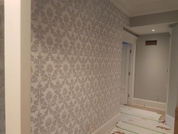 Combination Of Wallpaper In The Hallway Interior Photo