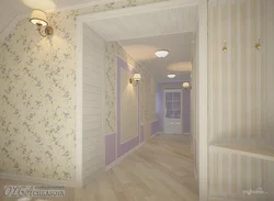Combination of wallpaper in the hallway interior photo