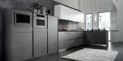 Шэрыя кутнія кухні ў інтэр'еры фота