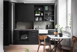 Small black kitchens photo