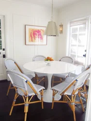 Round table in the kitchen interior