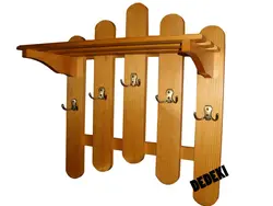 DIY wooden hanger for the hallway photo made from wood