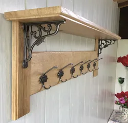 DIY wooden hanger for the hallway photo made from wood