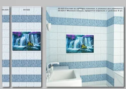 Ваннада қабырғаларға арналған тақтайшалар фотосуреті астында