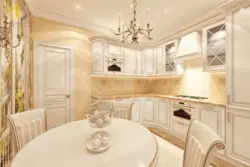 Interior of a bright kitchen in a classic style