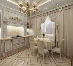 Interior Of A Bright Kitchen In A Classic Style