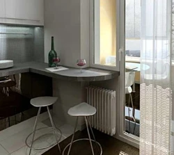 Kitchen with bar table by the window photo