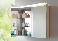 Mirror cabinet in the bathroom in the interior