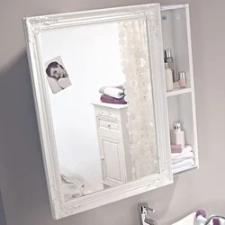 Mirror cabinet in the bathroom in the interior