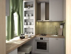 Kitchen 2 by 2 meters design with refrigerator photo