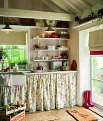 Photo Kitchen Design In A Country House Photo