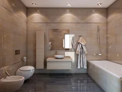 Modern Bath Design In Beige Tones