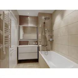 Modern bath design in beige tones