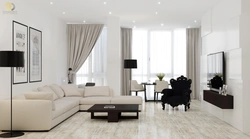 White curtains for the living room in a modern style photo