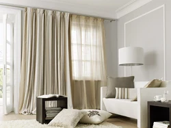White curtains for the living room in a modern style photo