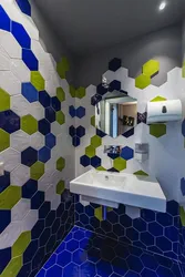 Honeycombs in the bathroom interior