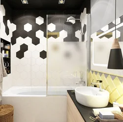 Honeycombs in the bathroom interior