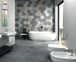 Honeycombs in the bathroom interior